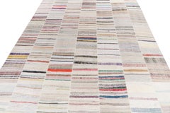 Rug & Kilim's Handwoven Modern Patchwork Kilim Rug in Multicolor Striation