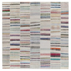 Rug & Kilim’s Handwoven Modern Patchwork Kilim Rug in Multicolor Striations