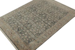 Rug & Kilim’s Herati Style Rug with Gray, Blue and Beige-Brown Floral Patterns