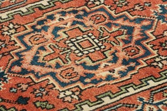 Rug & Kilim’s Heriz Style Rug in Red and Pink with Medallion and Floral Patterns
