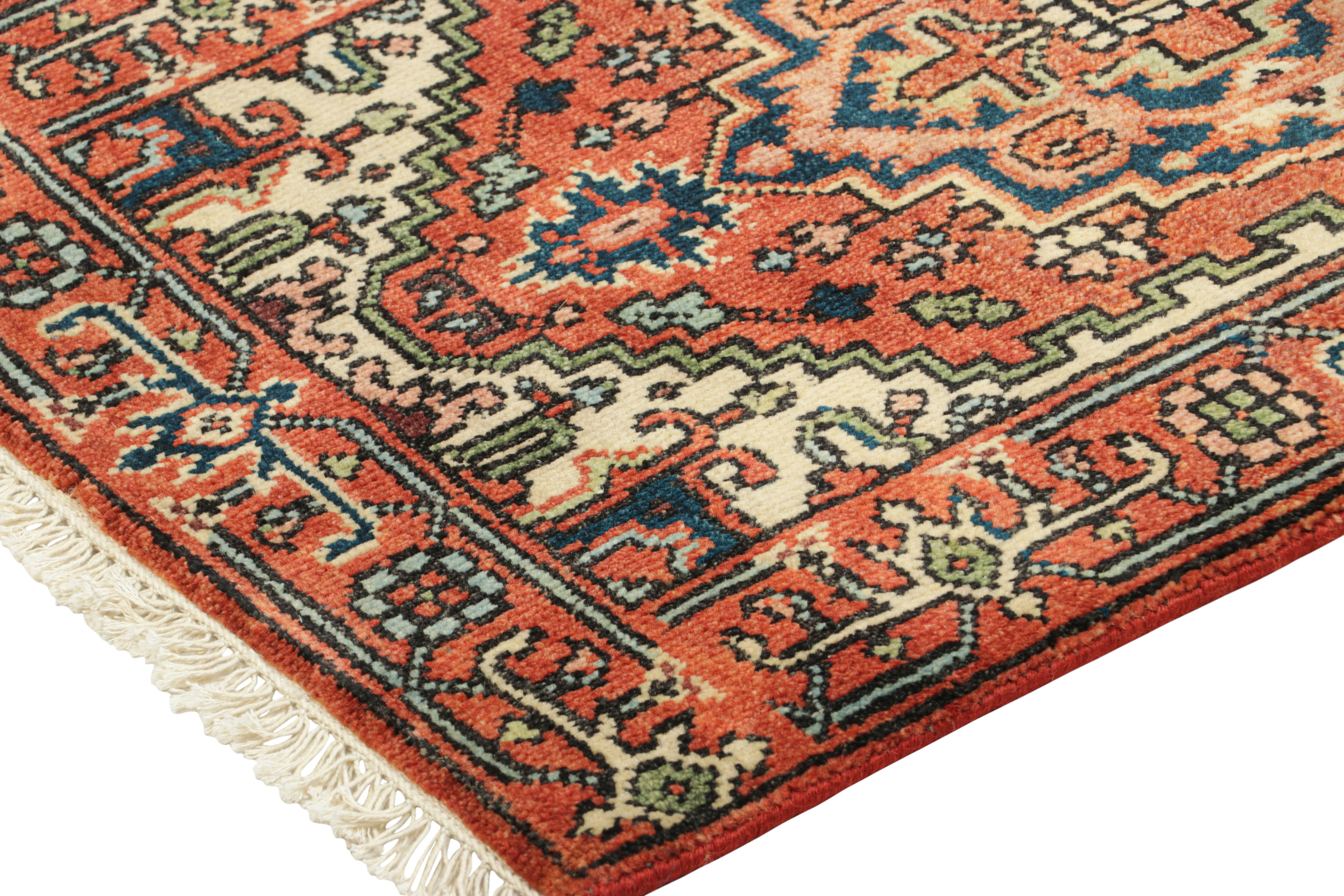 Rug & Kilim’s Heriz Style Rug in Red and Pink with Medallion and Floral Patterns In New Condition For Sale In Long Island City, NY