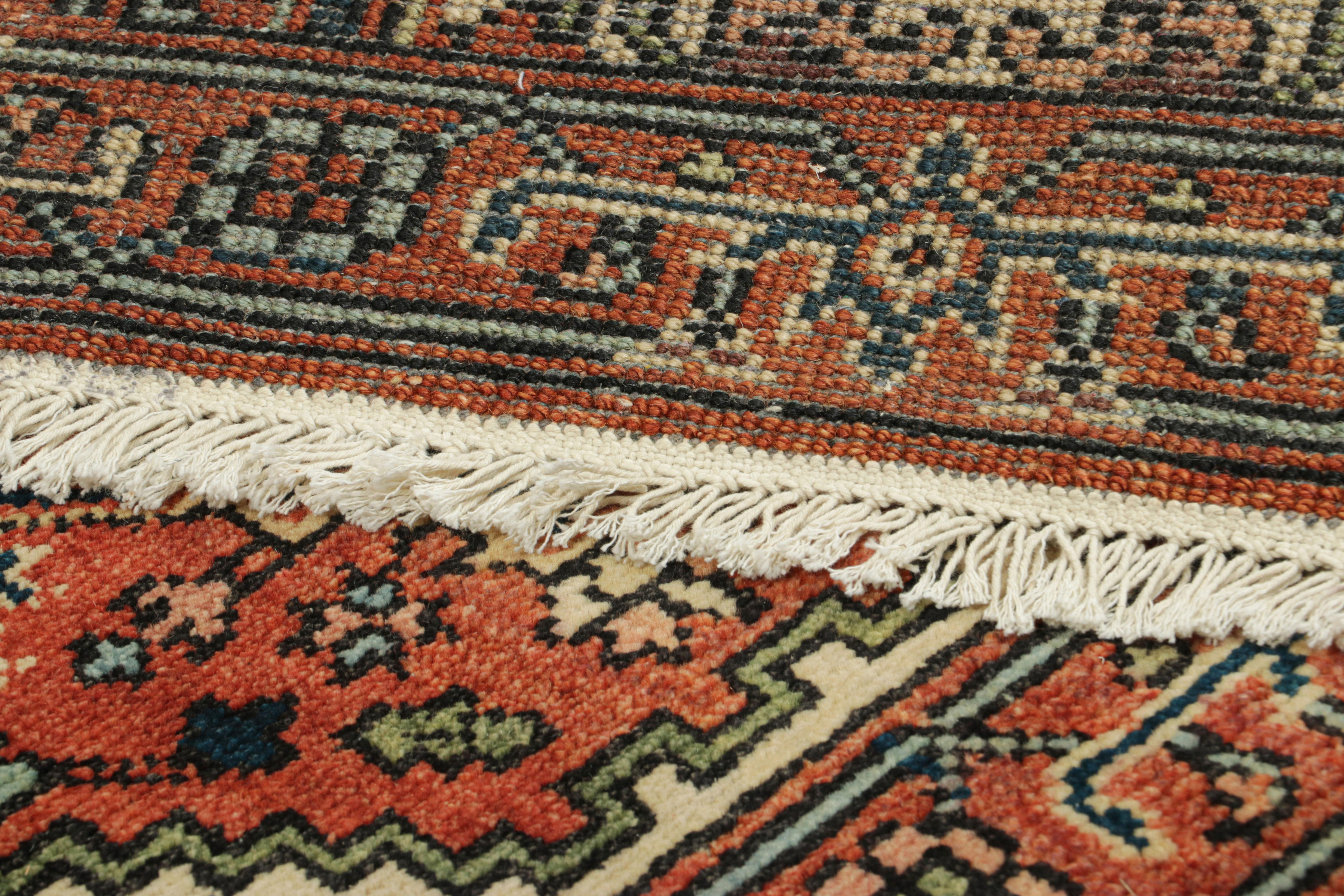 Contemporary Rug & Kilim’s Heriz Style Rug in Red and Pink with Medallion and Floral Patterns For Sale