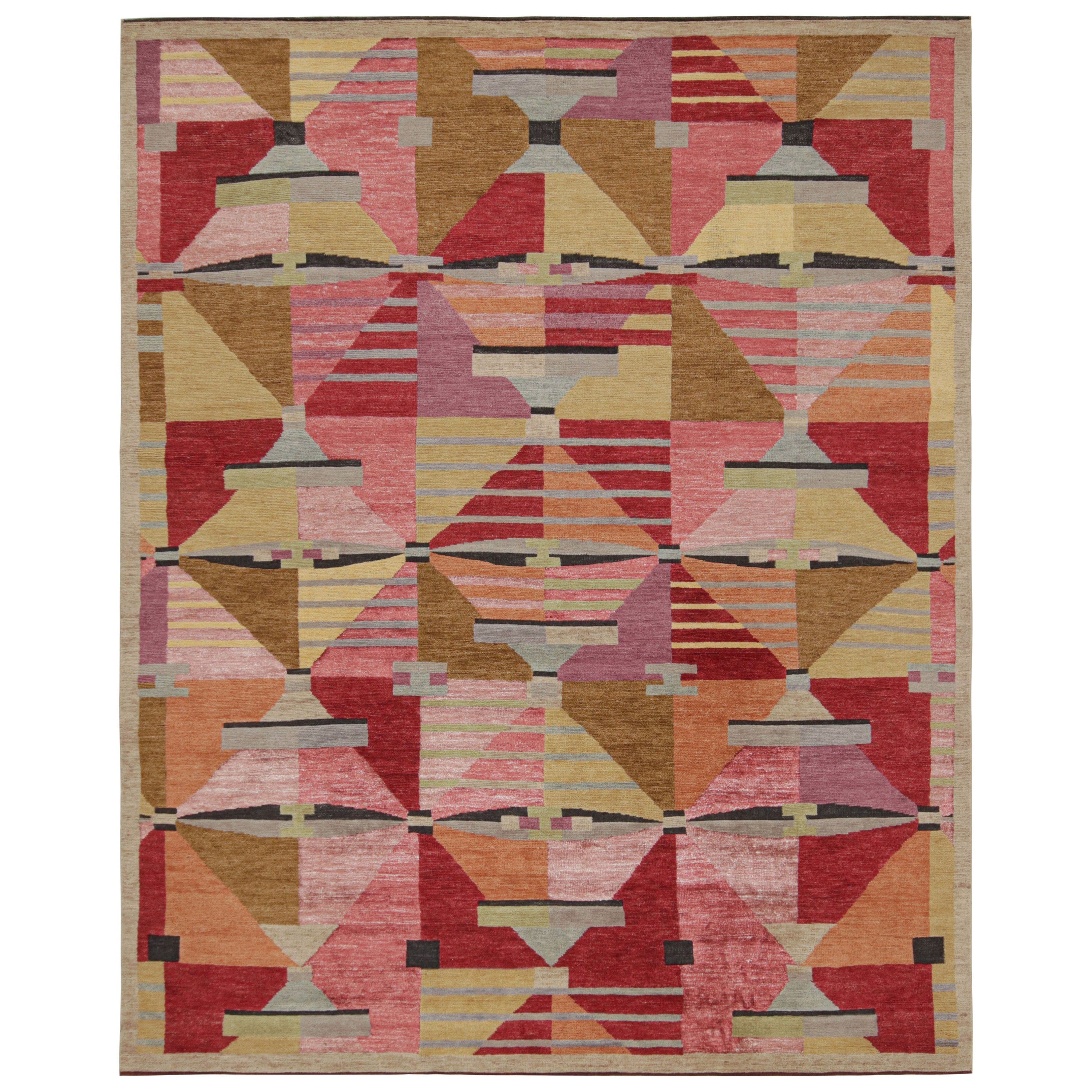 Rug & Kilim's High Scandinavian Style Rug With Geometric Patterns (tapis de style scandinave à motifs géométriques) en vente
