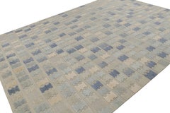Rug & Kilim’s “High” Scandinavian Style Rug with Light Blue Geometric Patterns