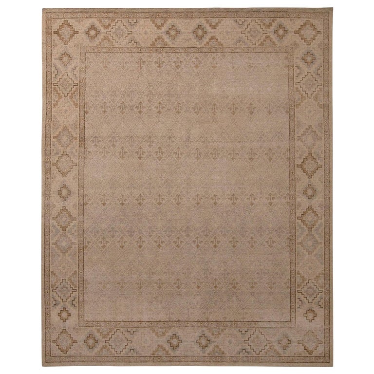 Homage Rug Rug and Kilim’s Homage Geometric Beige-Brown and Gray Wool Custom Rug ...