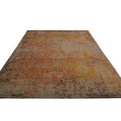 Rug & Kilim’s Homage Geometric Beige-Gray Yellow and Pink Wool Custom Rug