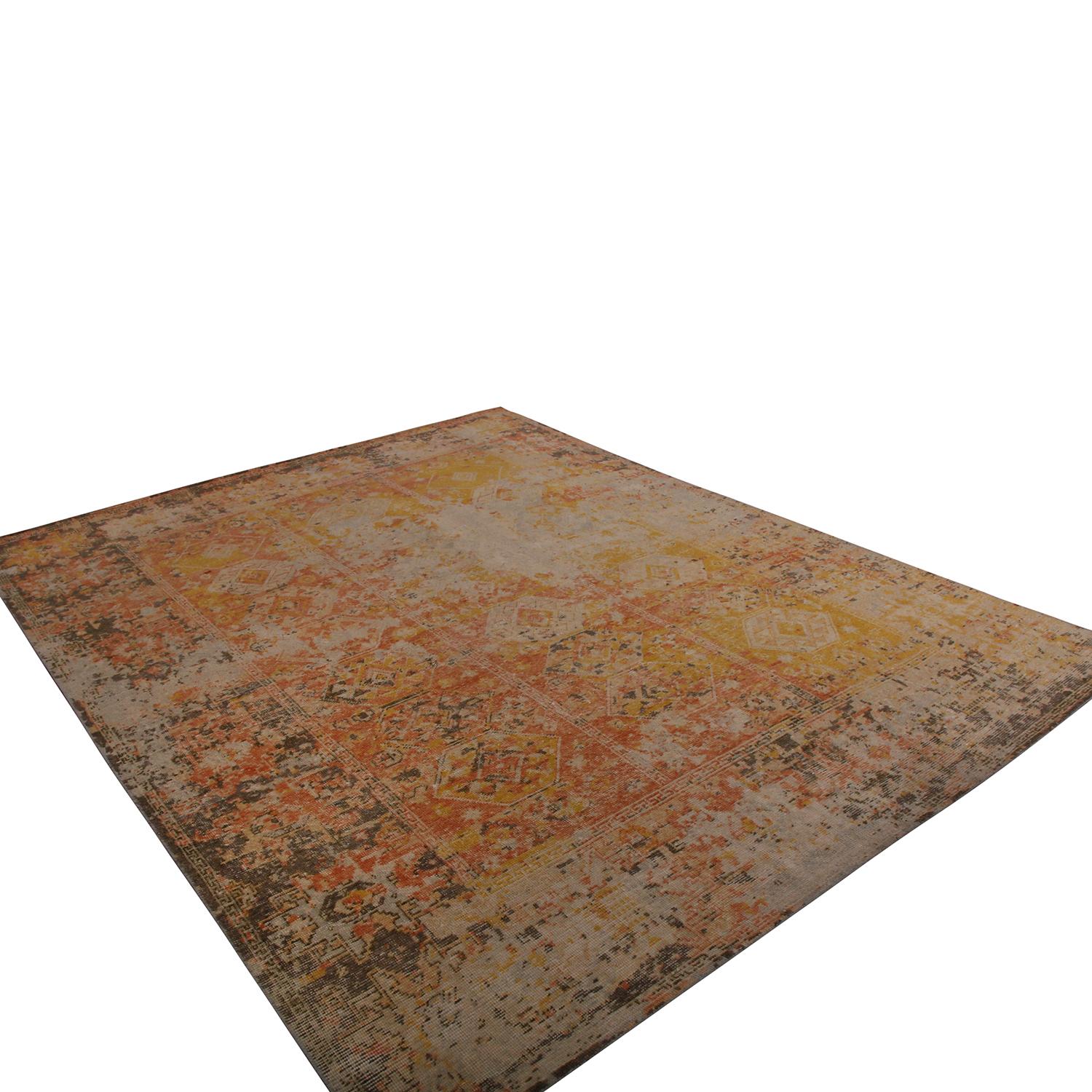 Teppich & Kilims Homage Geometrischer beige-grauer, gelber und rosafarbener Wollteppich (Moderne) im Angebot