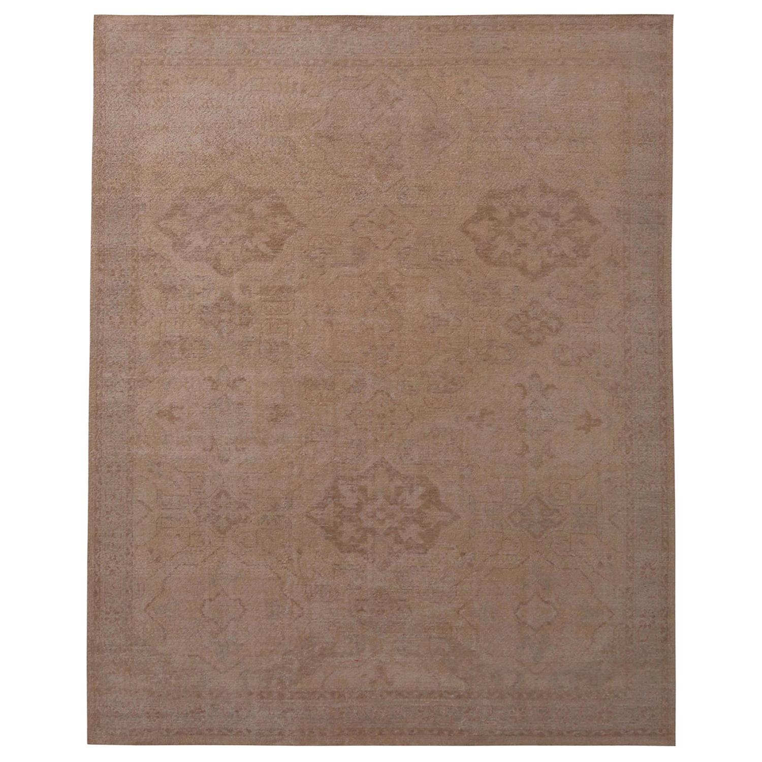 Rug 
Kilim
s Homage Geometric Floral Beige Brown Wool Custom Rug