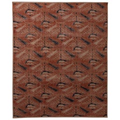 Rug 
Kilim: Tappeto geometrico floreale beige, rosa e blu in lana personalizzato