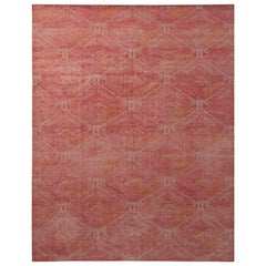 Rug & Kilim’s Homage Geometric Red and Orange Wool Custom Rug