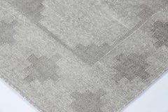 Rug & Kilim’s Indian Dhurrie Rug in Slate Gray with Geometric Patterns