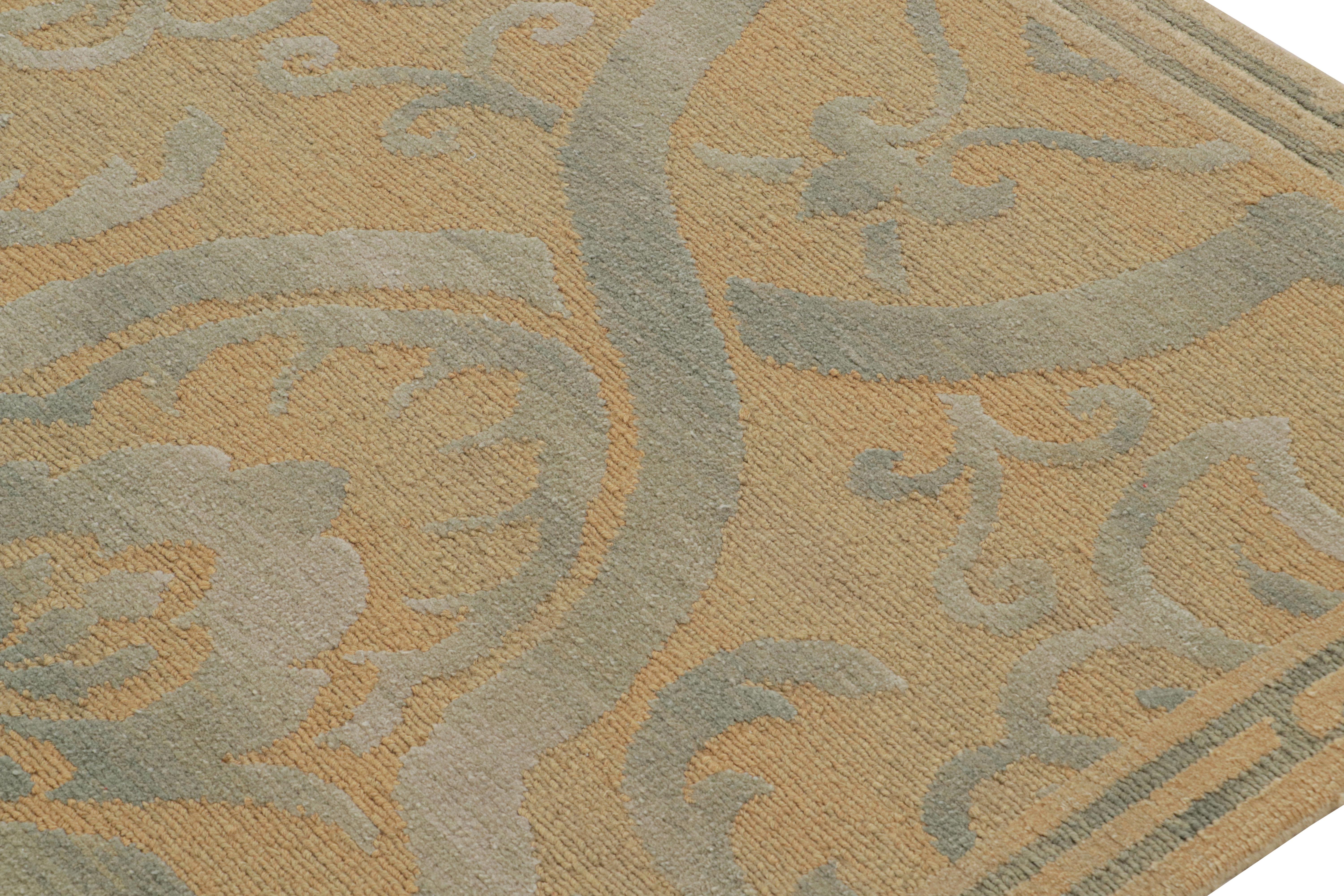 Nepalese Rug & Kilim - Tappeto floreale in stile italiano con motivo floreale beige-marrone e grigio in vendita