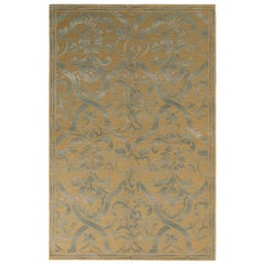 Rug & Kilim’s Italian Style Floral Rug in Beige-Brown and Gray Floral Pattern