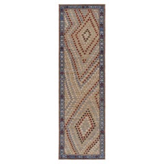 Rug & Kilim’s Karabagh Style Runner Rug with Polychromatic Geometric Patterns
