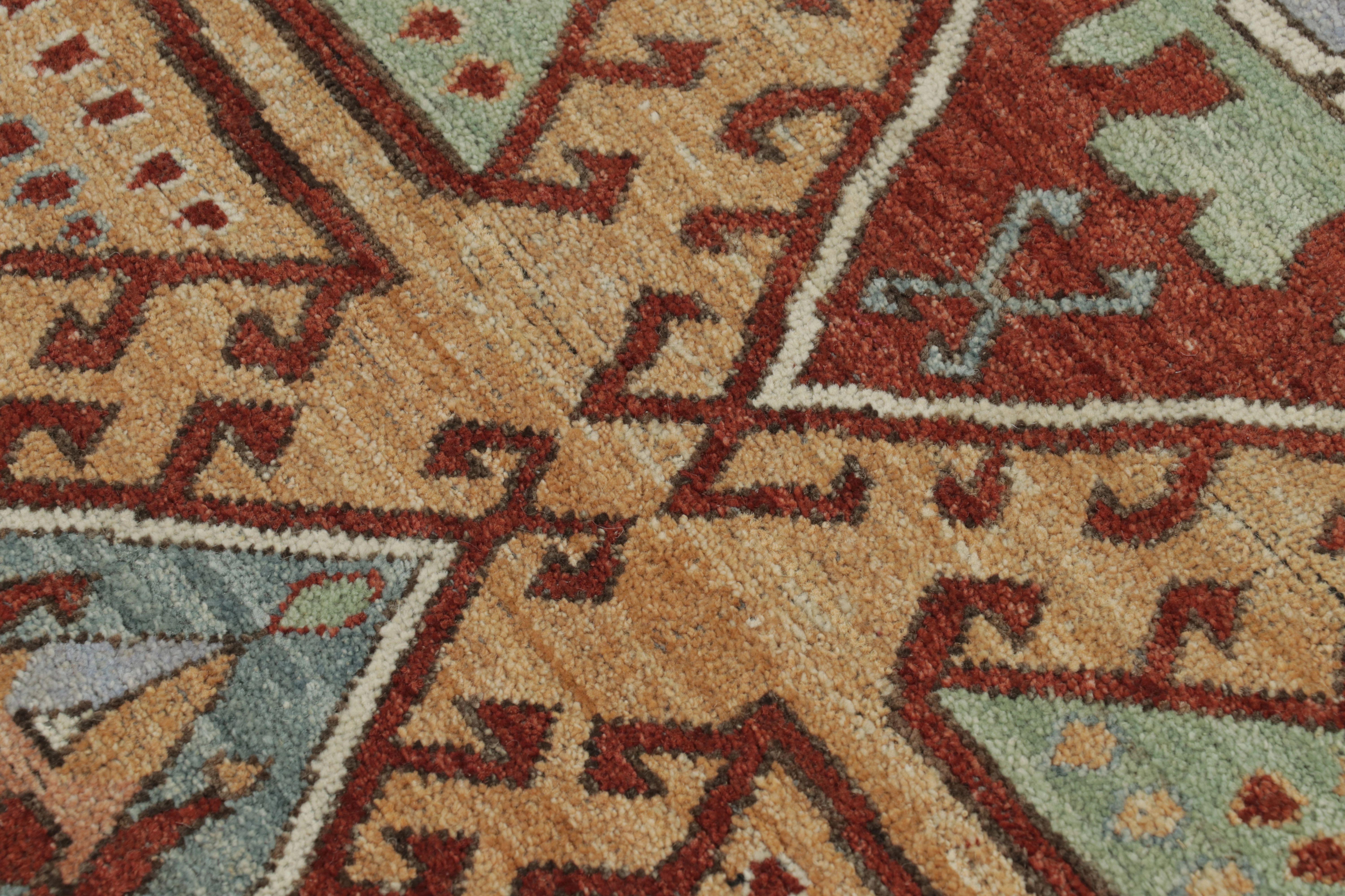 Hand-Knotted Rug & Kilim’s Kazak Inspired Runner Rug with Bold Tribal Medallions For Sale