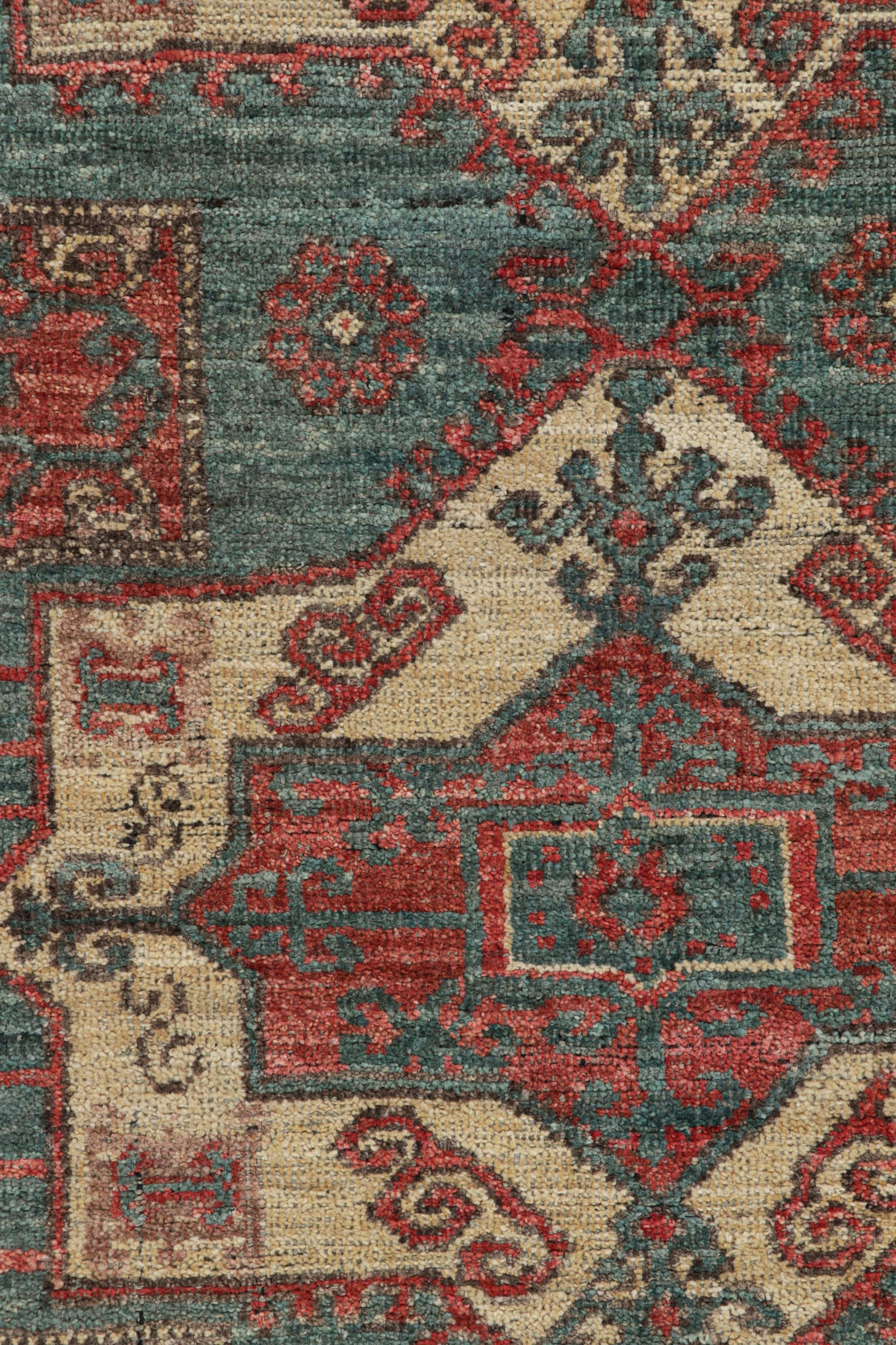 Rug & Kilim's Kazak Style Teppich in Blau mit geometrischen Medaillons im Zustand „Neu“ im Angebot in Long Island City, NY