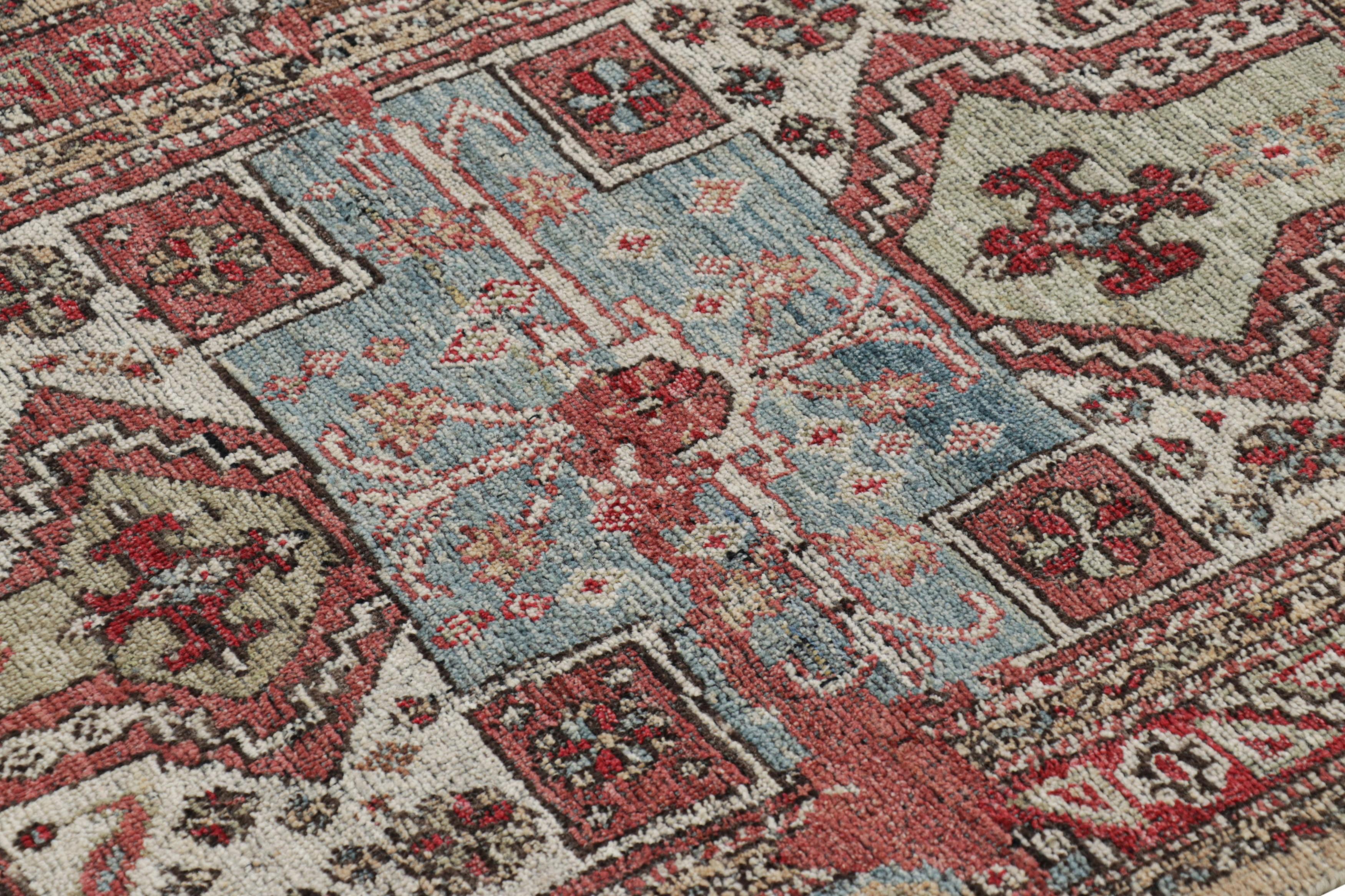 Made with a special blend of hand-knotted Ghazni wool, this 3x4 contemporary rug from Rug & Kilim's custom-classics Burano Collection is inspired by vintage and antique Kazak rugs with classic medallion patterns complemented by elegant geometry and