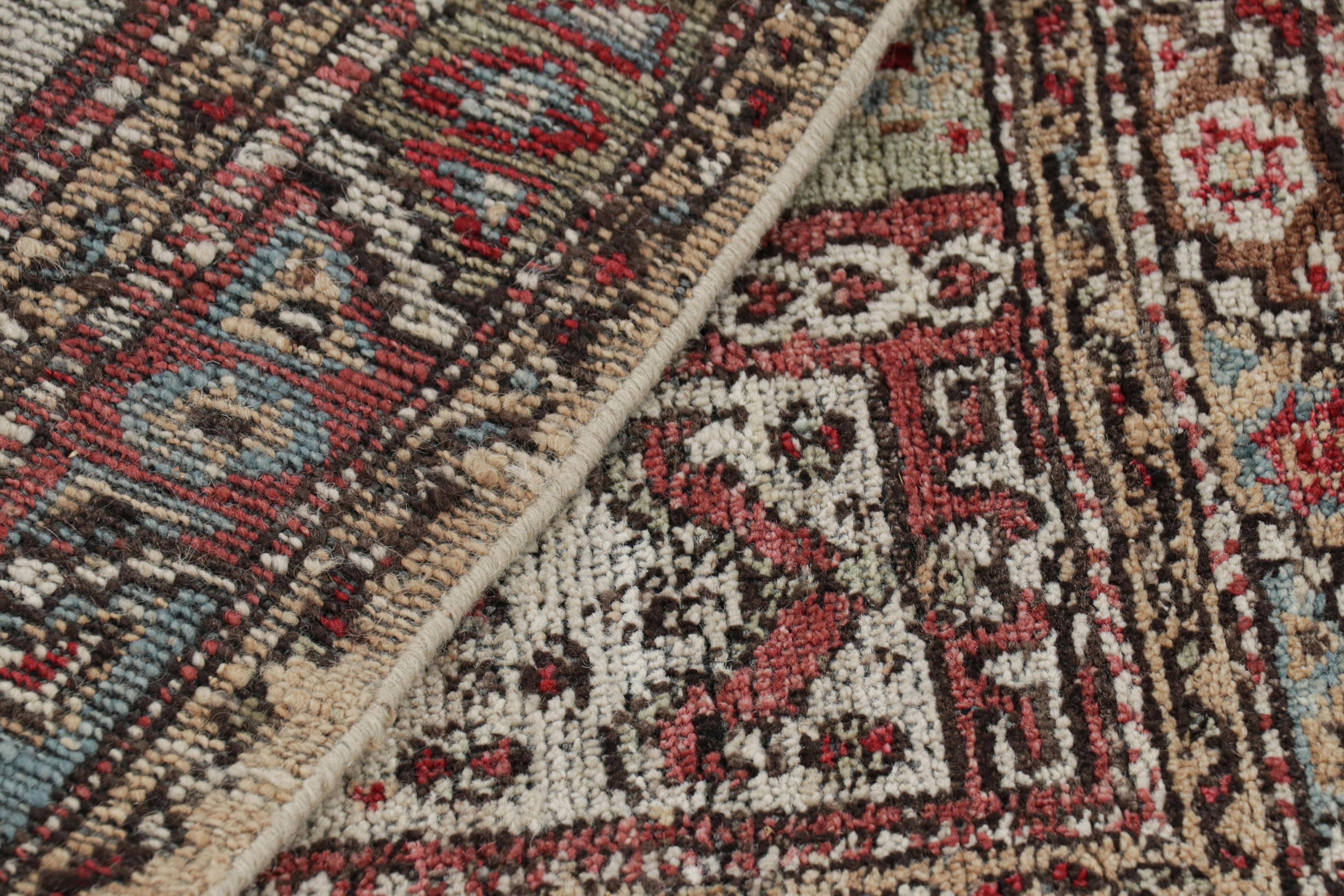 Contemporary Rug & Kilim’s Kazak Style Square Rug with Polychromatic Geometric Patterns For Sale
