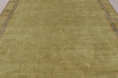 Rug & Kilim’s Khotan Inspired Rug, Chartreuse with Geometric Patterns