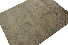 Rug & Kilim’s Khotan-Inspired Rug, Subtle Blue Geometric Pattern on Beige-Brown