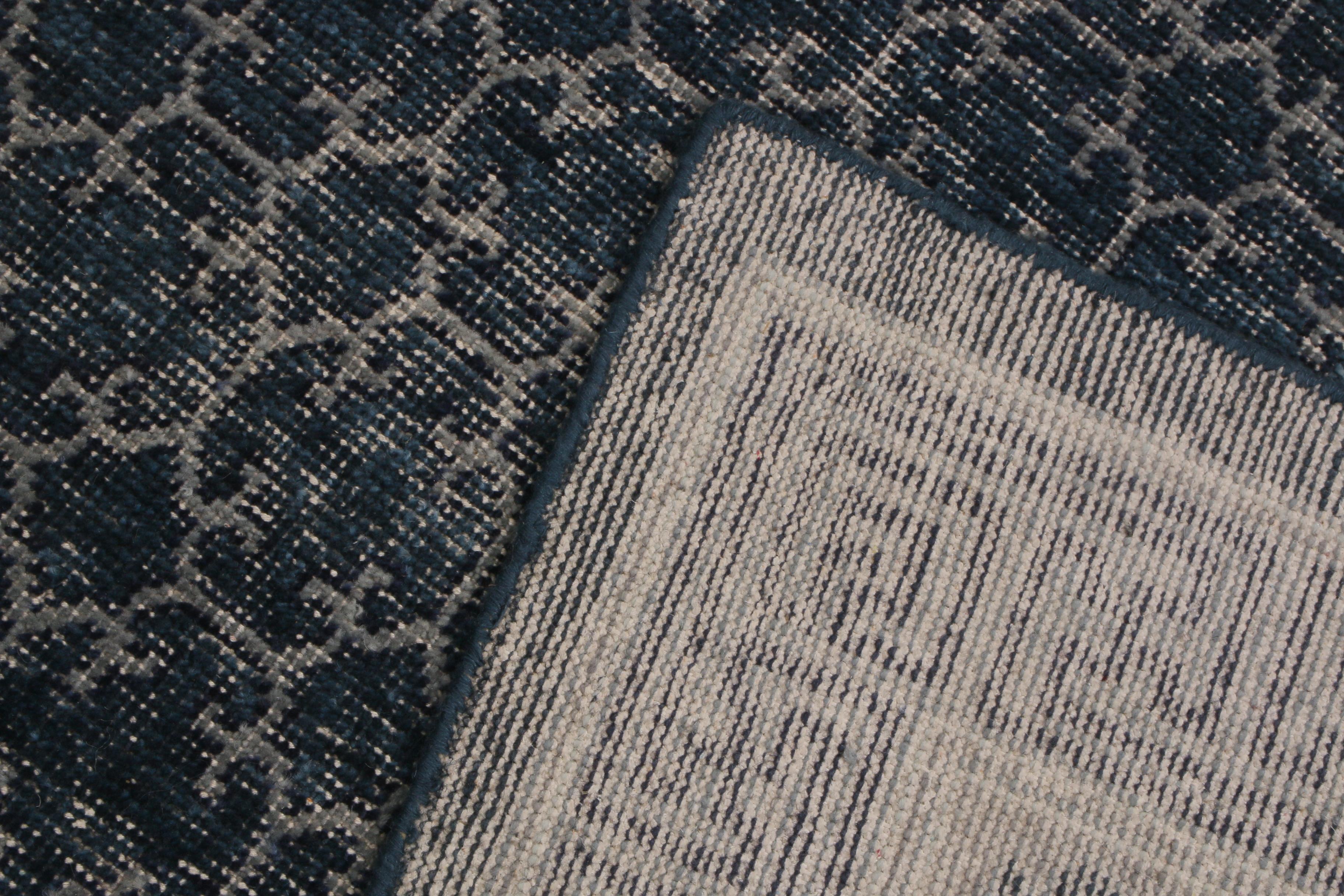 Rug & Kilim's Khotan Navy Smoke Blue Wool Rug from the Homage Collection In New Condition For Sale In Long Island City, NY
