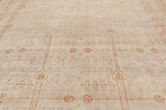 Rug & Kilim’s Khotan Rug in Beige With Geometric Floral Patterns