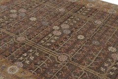Rug & Kilim’s Khotan Rug in Brown and Gold with Geometric Patterns