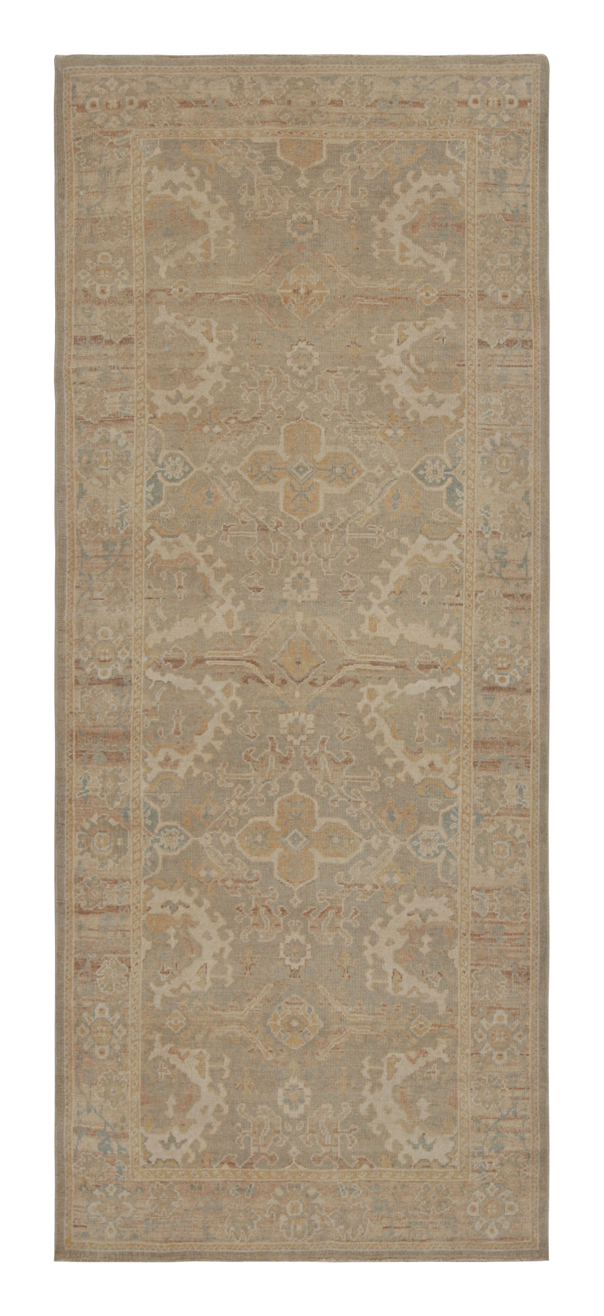 Rug & Kilim’s Khotan Style Rug in an All over Beige-Brown Floral Pattern