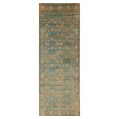 Rug & Kilim - Tappeto in stile Khotan in blu, beige e marrone con motivo a melograni
