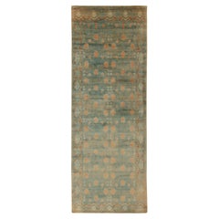 Teppich & Kilims Khotan-Stil Teppich in Blau, Beige-Braun mit Granatapfelmuster