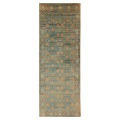 Tapis et tapis de style Kilims Khotan en motif de grenades bleues et beiges-marron