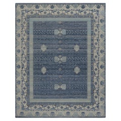 Rug & Kilim’s Khotan Style Rug in Blue with Geometric Patterns