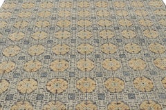 Rug & Kilim’s Khotan Style Rug in Blue with Gold Rosette Medallions