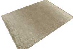 Rug & Kilim’s Khotan Style Rug in Gold, Beige-Brown and Blue Patterns