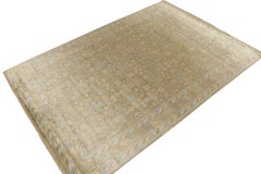 Rug & Kilim’s Khotan style rug in Gold, Beige-Brown and Blue Patterns