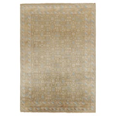 Tappeto in stile Khotan di Rug & Kilim con motivi oro, beige-marrone e blu