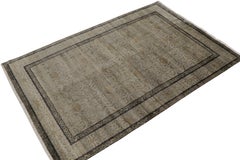 Rug & Kilim’s Khotan Style Rug in Golden-Brown with Blue Patterns