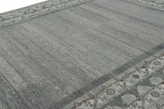 Rug & Kilim’s Khotan Style Rug In Gray and Brown With Floral Borders