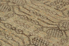 Rug & Kilim’s Khotan Style Rug in Green and Gold with Pomegranate Patterns