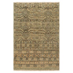 Rug & Kilim’s Khotan Style Rug in Green and Gold with Pomegranate Patterns