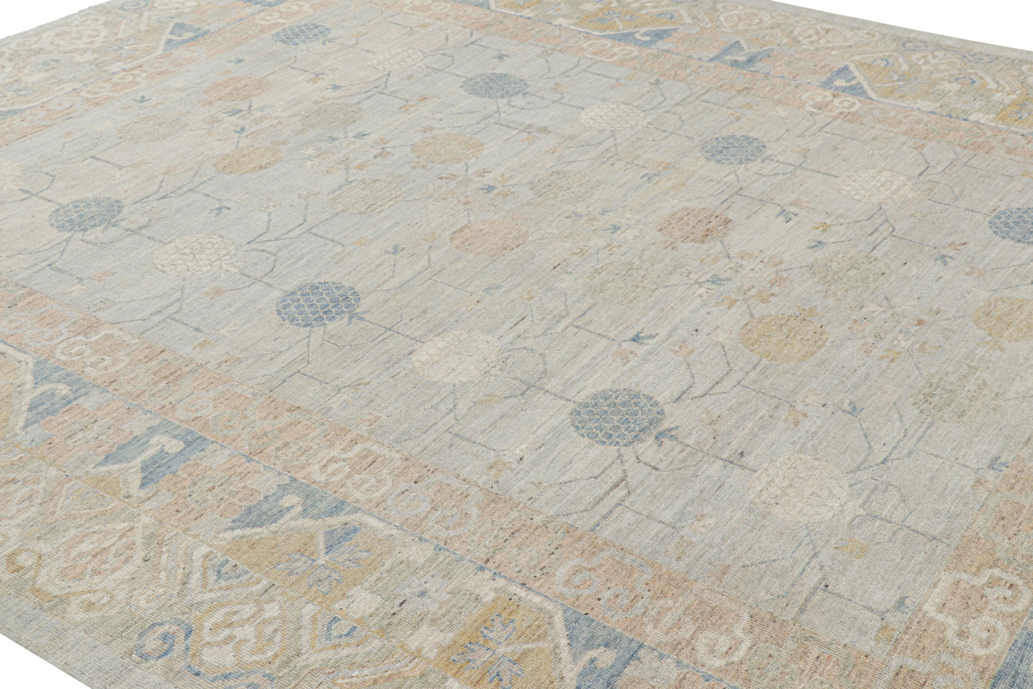 Made with hand-knotted wool, this 10x12 contemporary rug is an exciting addition to Modern Classics Collection by Rug & Kilim, with a refreshing, inventive new take on Khotan rug designs in a luxurious new quality. 

On the design: 

This design