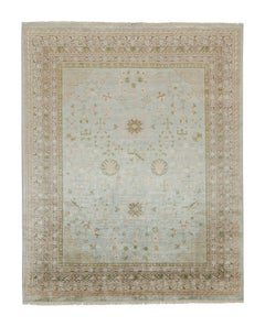 Tappeto in stile Khotan di Rug & Kilim con motivo geometrico blu e beige-marrone