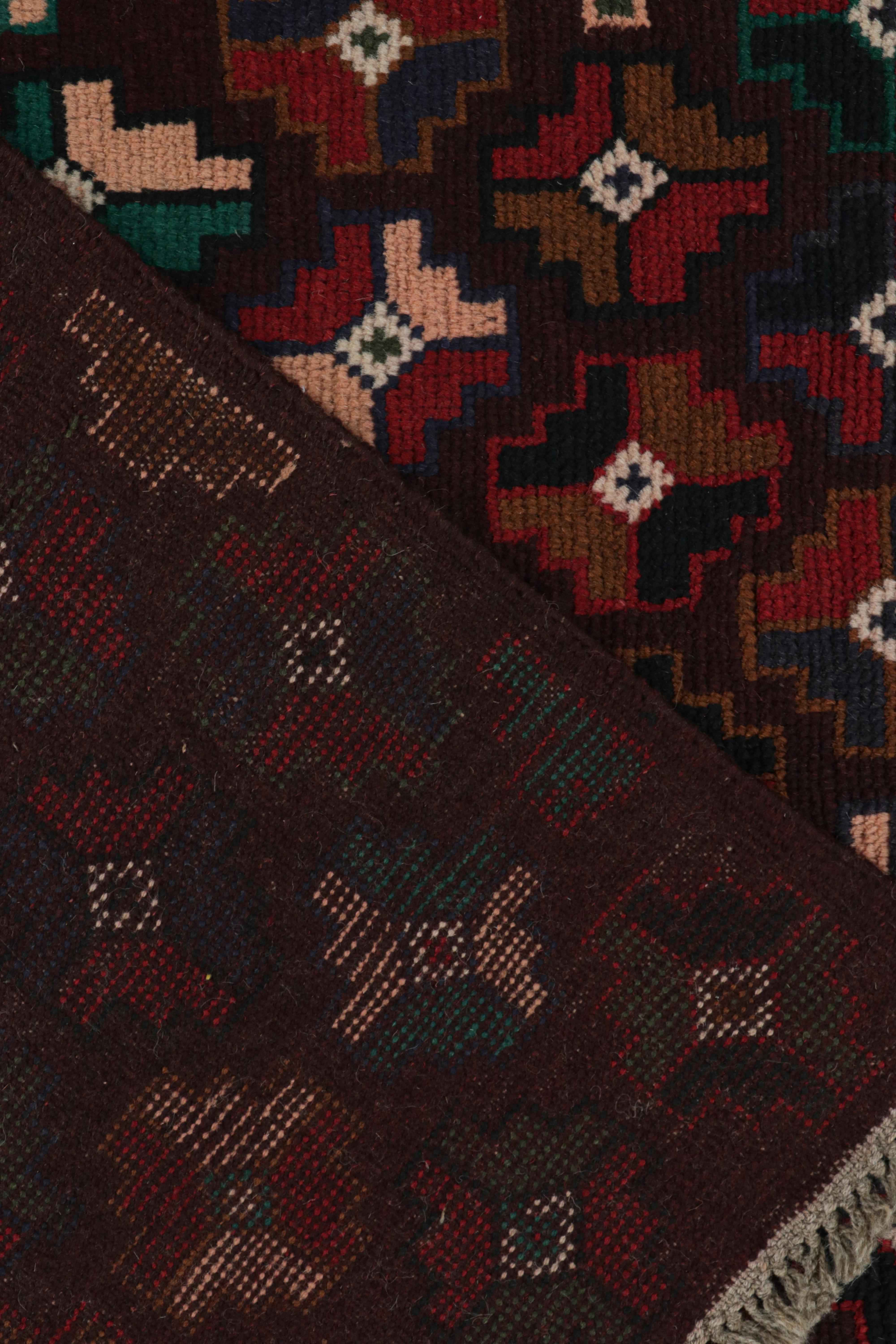 Wool Rug & Kilim’s Kohistani Baluch Tribal Rug with Colorful Geometric Patterns For Sale