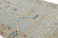 Rug & Kilim’s Konya Style Rug in Light Blue with Geometric Patterns