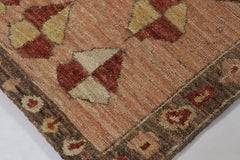 Rug & Kilim's Kurdish Inspired Rug, Peach Pink with Tribal Geometric Patterns