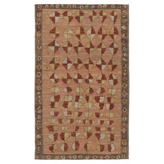 Alfombra de inspiración kurda Rug 
Kilim, rosa melocotón con motivos geométricos tribales