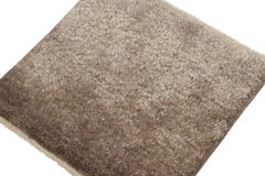 Rug & Kilim’s Lush Mohair Custom Rug Sample in Monochromatic Beige-Brown Tones