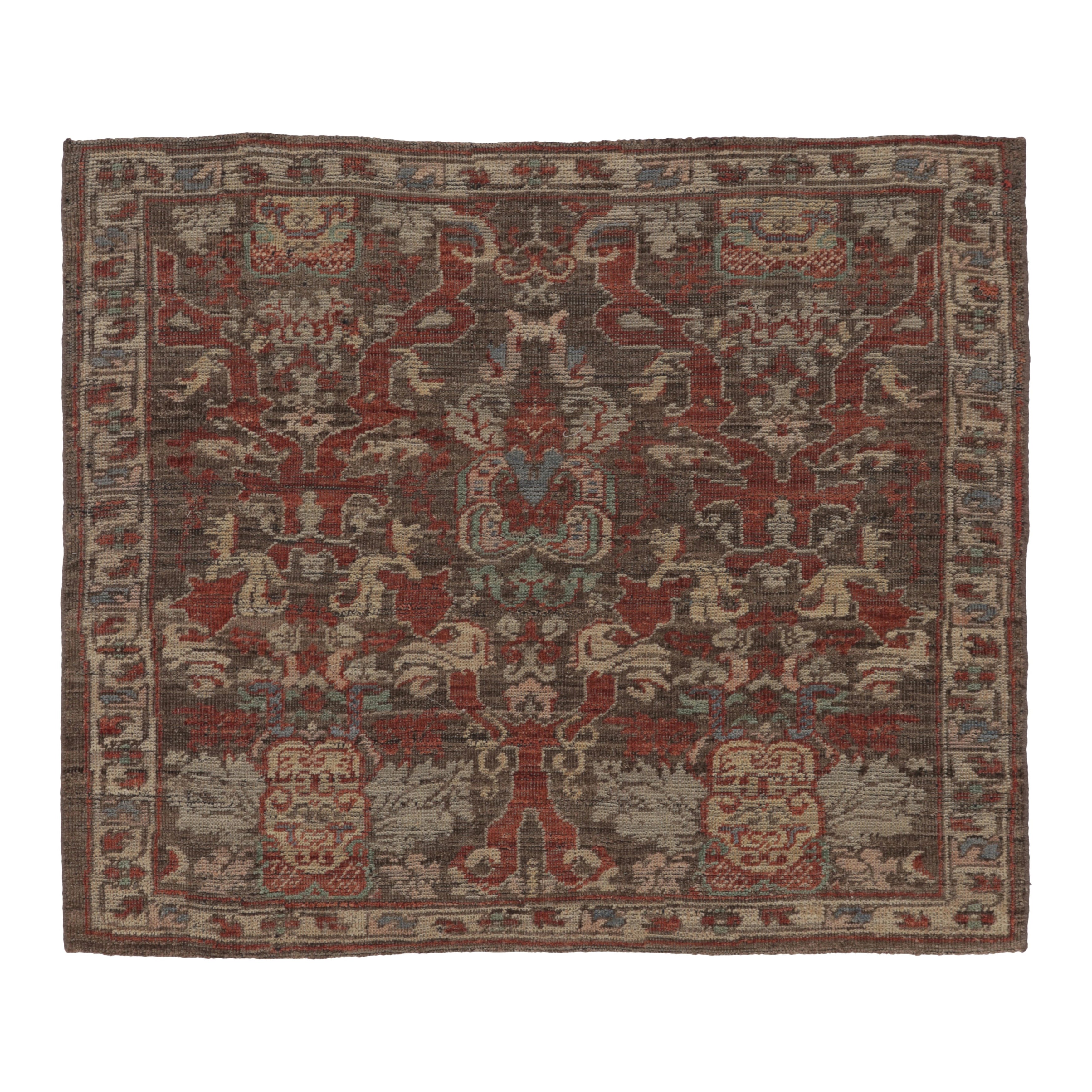Rug
Kilim’s Malayer Persian Inspired Rug with Deep Brown and Rust Florals