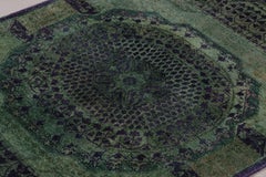 Rug & Kilim's Mamluk-Inspired Runner Rug in Deep Forest and Indigo Medallions