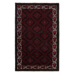 Rug & Kilim’s Mashwani Afghan Baluch Rug in Red and Blue Geometric Patterns